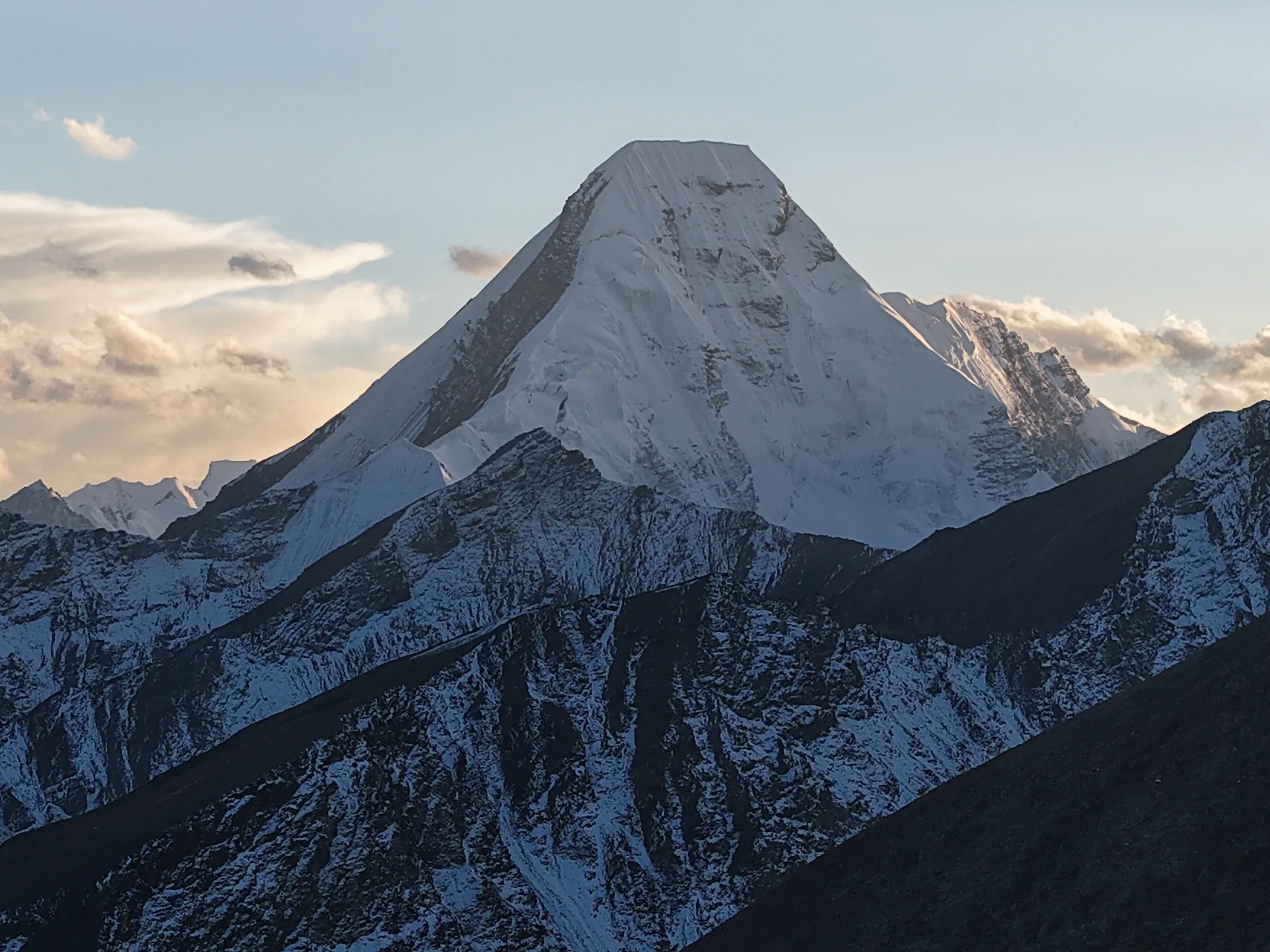 Snow-covered mountain photographed during the Ramjak expedition